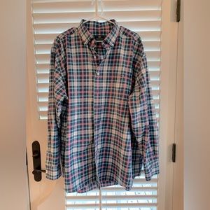 Vineyard Vines Navy Plaid Shirt, XXL